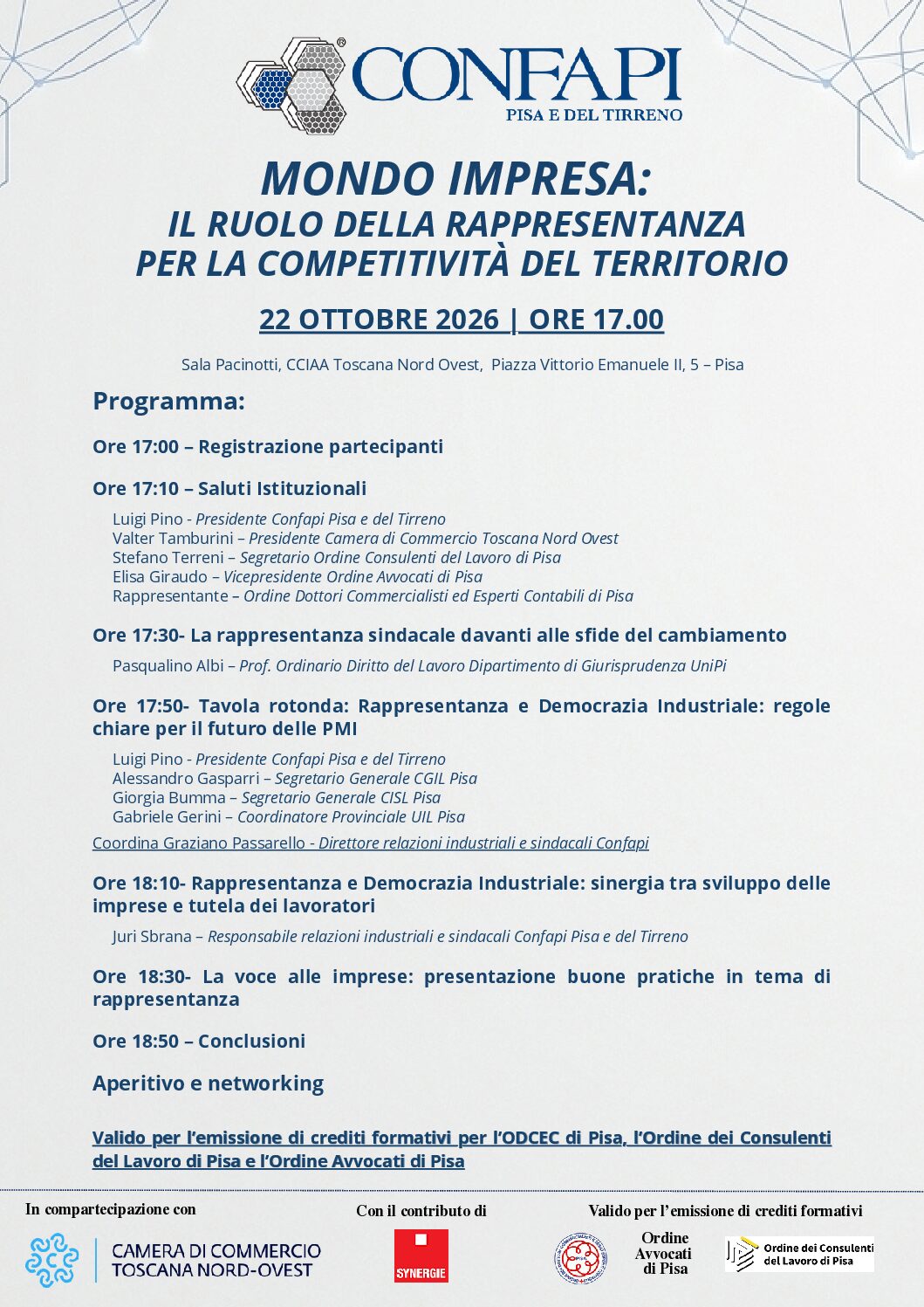 MONDO IMPRESA: IL RUOLO DELLA RAPPRESENTANZA PER LA COMPETITIVITÀ DEL TERRITORIO 