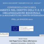 La Solidarietà nel diritto dell’ U.E. e di altre organizzazioni regionali. Verso la solidarietà nel diritto internazionale?